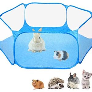 Amakunft Small Animals C&C Cage Tent, Breathable & Transparent Pet Playpen Pop Open Outdoor/Indoor Exercise Fence, Portable Yard Fence for Guinea Pig, Rabbits, Hamster, Chinchillas and Hedgehogs