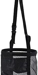 HERSENT Horse Feed Bag, Heavy Duty PVC Mesh Bag, Feed Rite Bag，Grazing Muzzle for Horses, Compact with Adjustable Strap, Durable Snap and Elastic Straps