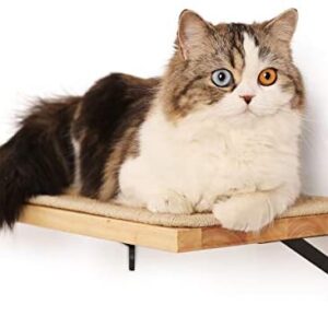 FUKUMARU Floating Wall Shelf with Cat Faux Lamb Mat, 0.79