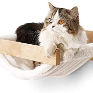 FUKUMARU Cat Hammock Wall Mounted Large Cats Shelf - Modern Beds and Perches - Premium Kitty Furniture for Sleeping, Playing, Climbing, and Lounging - Easily Holds up to 40 lbs