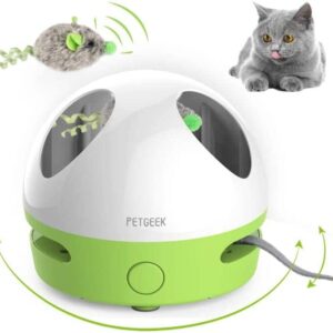 PETGEEK Interactive Cat Toy, Hide Mouse Cat Toy with Squeaky Mouse, Electronic Automatic Cat Toys with Catnip Filled Hidey Mouse, Cat Toys Interactive for Indoor Cats Exercise & Game
