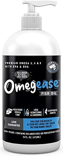 100% Pure, Natural Omega 3, 6 & 9 Fish Oil for Dogs and Cats. Supports Joints, Immune, Brain & Heart Health. Pet Food Supplement - EPA + DHA Fatty Acids for Skin & Coat.