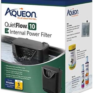 Aqueon QuietFlow 10 E Internal Aquarium Fish Tank Power Filter, Small, For Up To 10 Gallon Fish Tanks