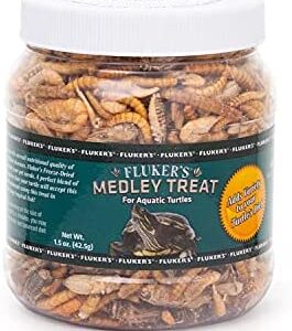 Fluker's Medley Treat for Aquatic Turtles - Rivershrimp, Mealworms and Crickets