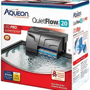 Aqueon QuietFlow LED PRO Aquarium Power Filter, Size 20