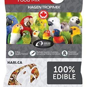 Hagen Tropimix Bird Food, HARI Large Parrot Food with Seeds, Fruit, Nuts, Vegetables, Grains, and Legumes, Enrichment Food