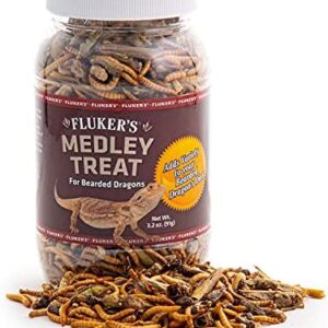 Fluker's Medley Treat for Bearded Dragons - Grasshoppers, Mealworms and Crickets