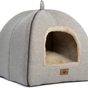 Cat Bed for Indoor Cats - Cat Cave Bed Cat House Cat Tent with Removable Washable Cushioned Pillow, Soft and Self Warming Kitten beds,Cat Beds & Furniture, Pet Bed WINDRACING