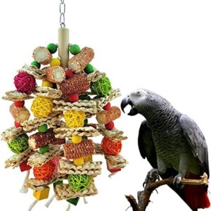 Parrot Toys, Natural Corn cob Chewing Bird Toys, Suitable for Small and Medium-Sized Macaws, African Gray Parrots and a Variety of Amazon Parrots, Love Birds Medium-Sized Bird cage Accessories Toys