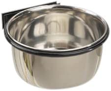 ProSelect 8-Ounce Stainless Steel Coop Cups for Pet Food – Pet Bowls Attaches Securely to Cage with Plate and Wingnut
