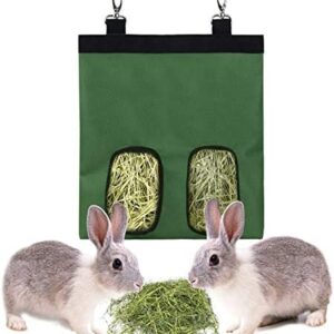 Rabbit Hay Feeder Bag, Guinea Pig Hay Feeder Storage, Rabbit Hay Bag, Guinea Pig HayFeeder,Small Animals Hay Feeder Storage，600D OxfordCloth Fabric (Green)