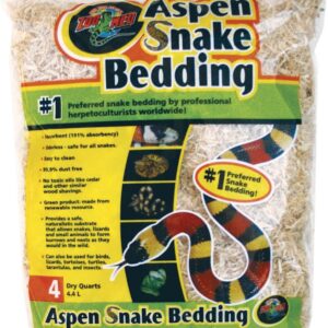 Zoo Med Laboratories Inc-Aspen Snake Bedding- Natural 4 Quart