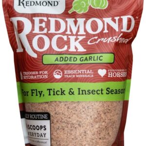 REDMOND Rock Crushed with Garlic - Natural Loose Mineral Salt Supplement and Fly Repellent for Horses