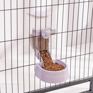WUIUN Rabbit Water Feeder, Pet Cage Suspended Water Dispenser, Hanging Automatic Small Animal Water Bottle Bowl for Bunny Cat(Feeder,Purple)