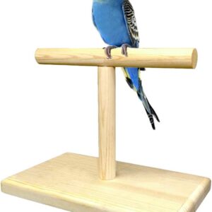 LINSHRY Bird Training Stand, Portable Tabletop Bird Perch Spin Training Perch for Parakeets Conures Lovebirds or Cockatiels