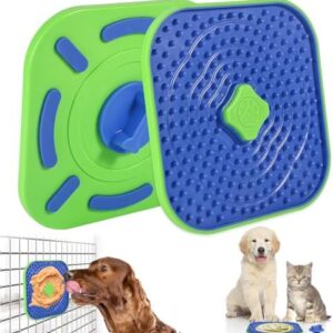 CyperGlory Interactive Licking Mat for Dog Crate, Small Medium Size Slow Feeder Pad, Boredom & Anxiety Relief, Peanut Butter & Yogurt Lick Plate, Soft & Safe Treat Dog Training Gift (7.1 Inch Square)