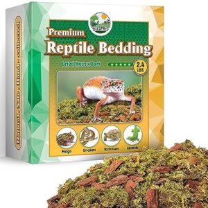 Duspro Reptile Bedding Forest Moss Mix Pine Bark, Substrate for Reptile Tank, Floor Bedding for Reptiles, Snake Tortoise Bedding, Leopard Gecko Substrate, Terrarium Moist Moss
