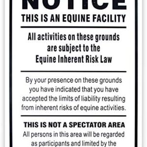 Enjoyist Equine Liability Sign, Statute Horse Barn Stable Farm Sign,- 10"x 14" - .040 Aluminum Reflective Sign Rust Free Aluminum-UV Protected and Weatherproof