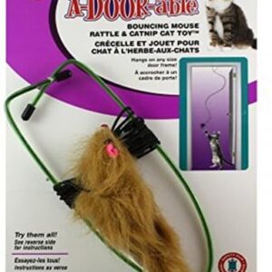 Ethical A-Door-Able Bouncing Mouse Cat Toy , Assorted Colors,Medium Breeds