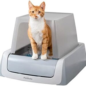 PetSafe ScoopFree Crystal Plus Front-Entry Self-Cleaning Cat Litter Box - Never Scoop Litter Again Hands-Free Cleanup With Disposable Crystal Tray - Less Tracking, Better Odor Control, Grey , 1 Count